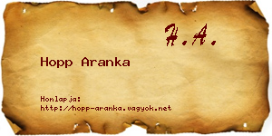Hopp Aranka névjegykártya